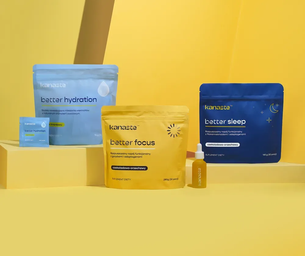 Portfolio napojów funkcjonalnych Kanaste: Better Sleep, Better Hydration i Better Focus