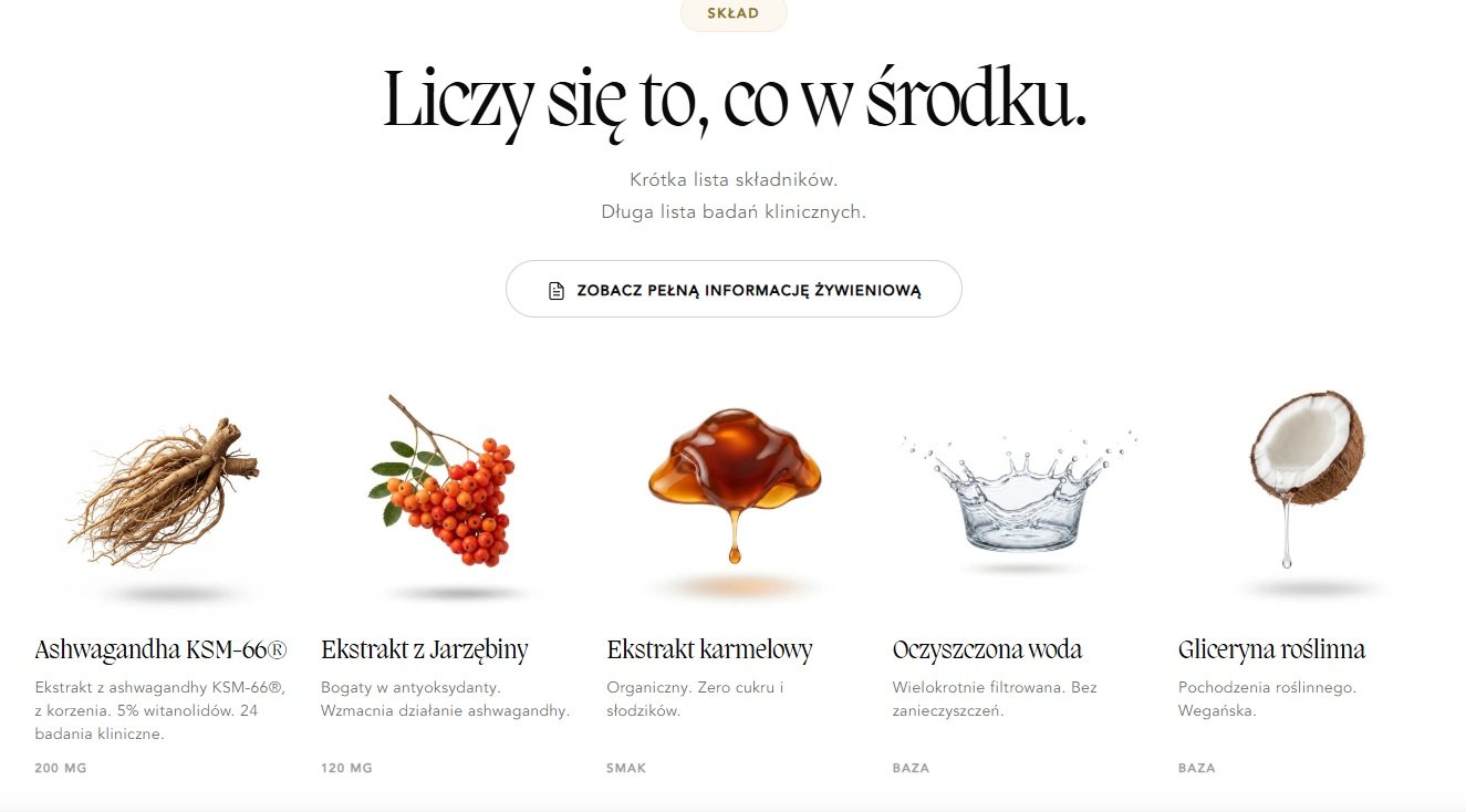 Skład SOMA - Ashwagandha KSM-66